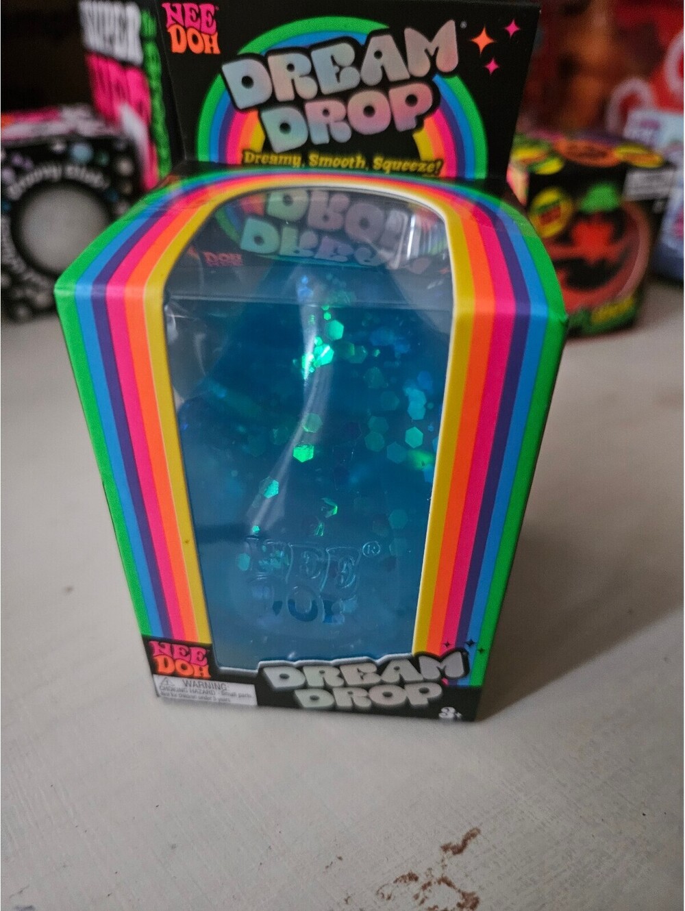 Schylling NeeDoh Dream Drop – Blue Glitter Squishy Sensory Toy